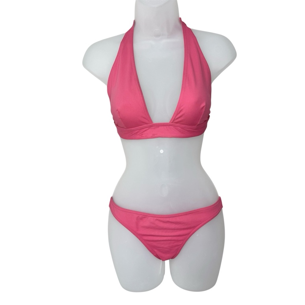 ERES Women’s Pink Halter Low Rise Bikini Two Piece Swimsuit